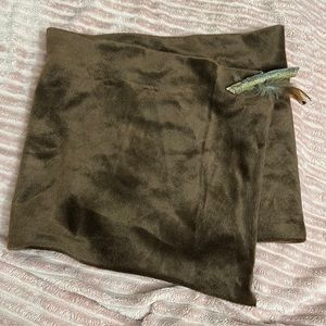 Custom Faux Fur Costume Sarong with Wood/Feather Accent